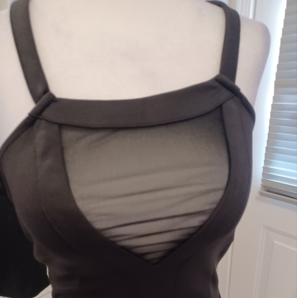 2/$50 Black Dress With Mesh Accents - Size Small - Picture 4 of 11